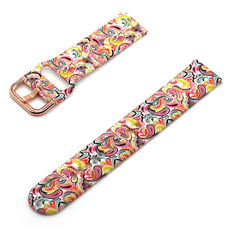 Λουράκι σιλικόνης με εκτύπωση για Samsung Galaxy Watch6/5/4 – αθλητικό στυλ, πόρπη με ακίδα, 18 g