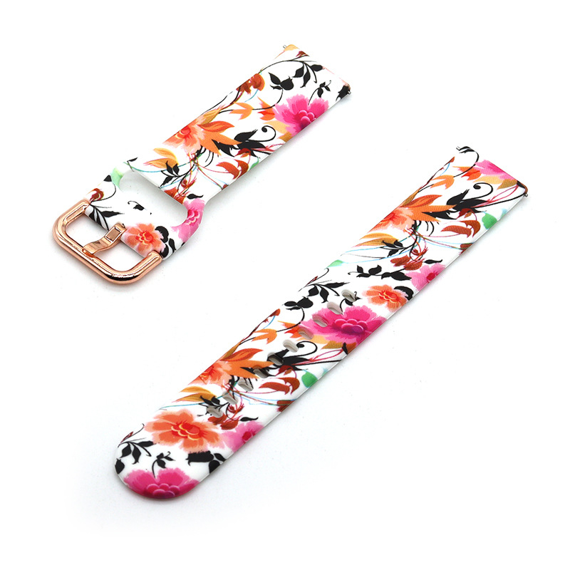 Λουράκι σιλικόνης με εκτύπωση για Samsung Galaxy Watch6/5/4 – αθλητικό στυλ, πόρπη με ακίδα, 18 g