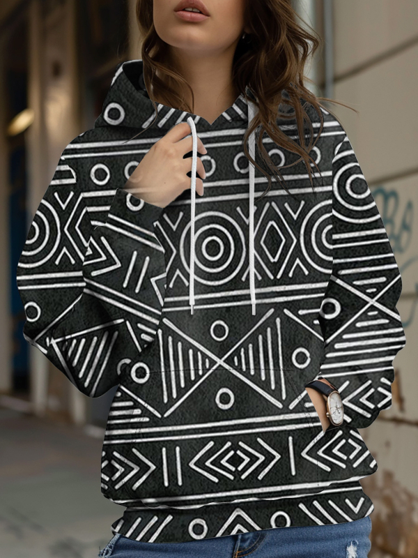 Φούτερ με κουκούλα με floral honeybee print, 3D εφέ, φαρδιά γραμμή, Air Layer ύφασμα, 70-80% πολυεστέρα