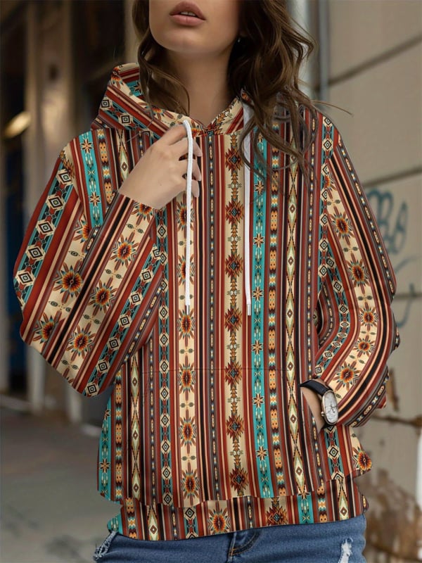 Φούτερ με κουκούλα με floral honeybee print, 3D εφέ, φαρδιά γραμμή, Air Layer ύφασμα, 70-80% πολυεστέρα