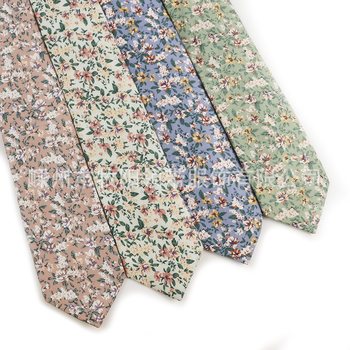 Γραβάτα από βαμβάκι, φλοράλ μοτίβο, σχήμα βέλους, ανδρικό αξεσουάρ, εκτύπωση