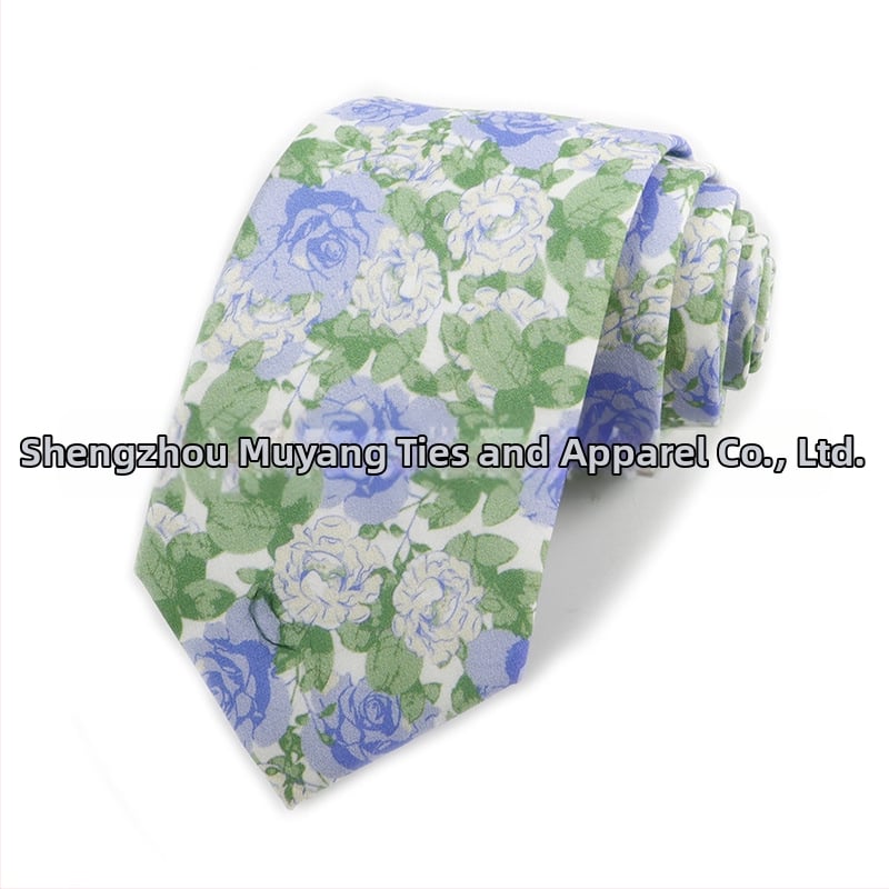 Памучна флорална вратовръзка, форма на стрела, за мъже, флорална шарка, печат