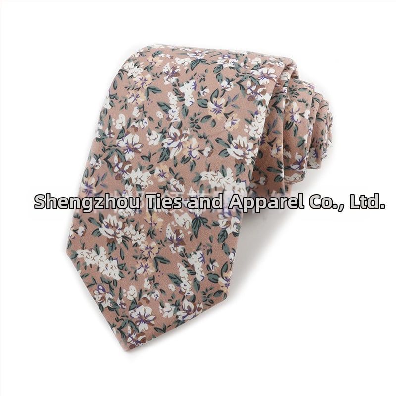 Памучна флорална вратовръзка, форма на стрела, за мъже, флорална шарка, печат