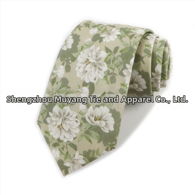 Памучна флорална вратовръзка, форма на стрела, за мъже, флорална шарка, печат