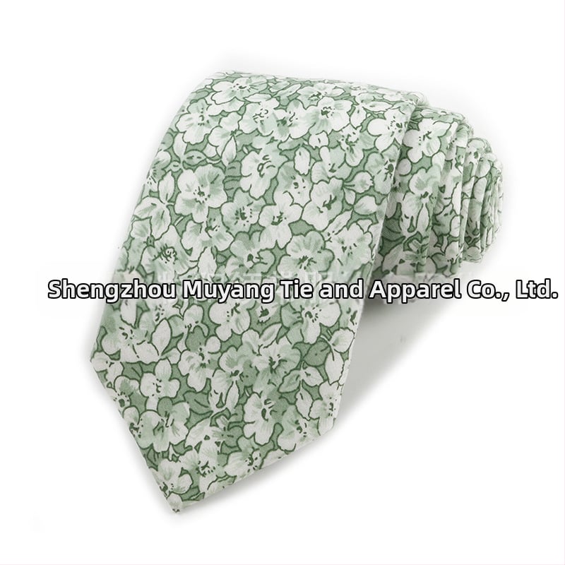 Памучна флорална вратовръзка, форма на стрела, за мъже, флорална шарка, печат