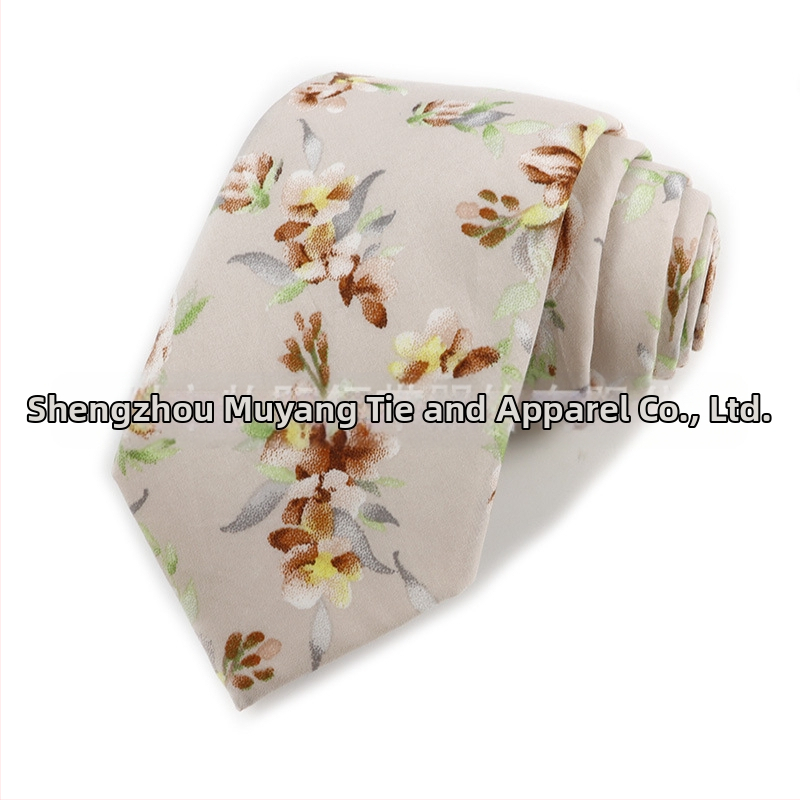 Памучна флорална вратовръзка, форма на стрела, за мъже, флорална шарка, печат