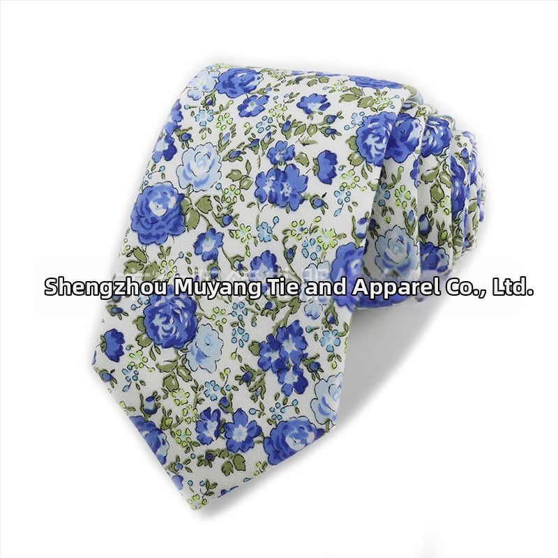Памучна флорална вратовръзка, форма на стрела, за мъже, флорална шарка, печат
