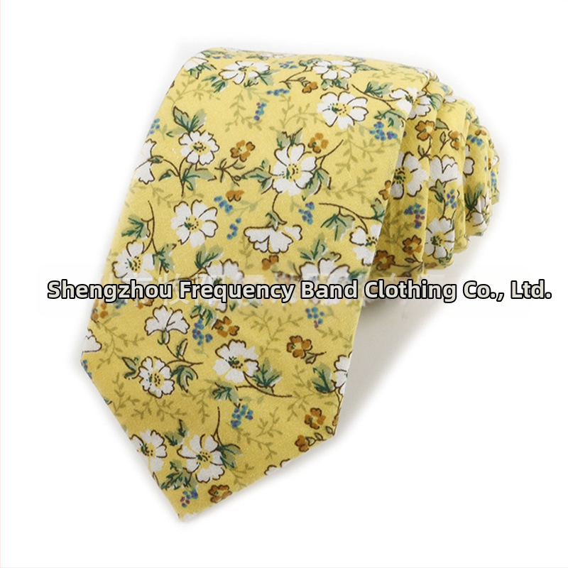 Памучна флорална вратовръзка, форма на стрела, за мъже, флорална шарка, печат