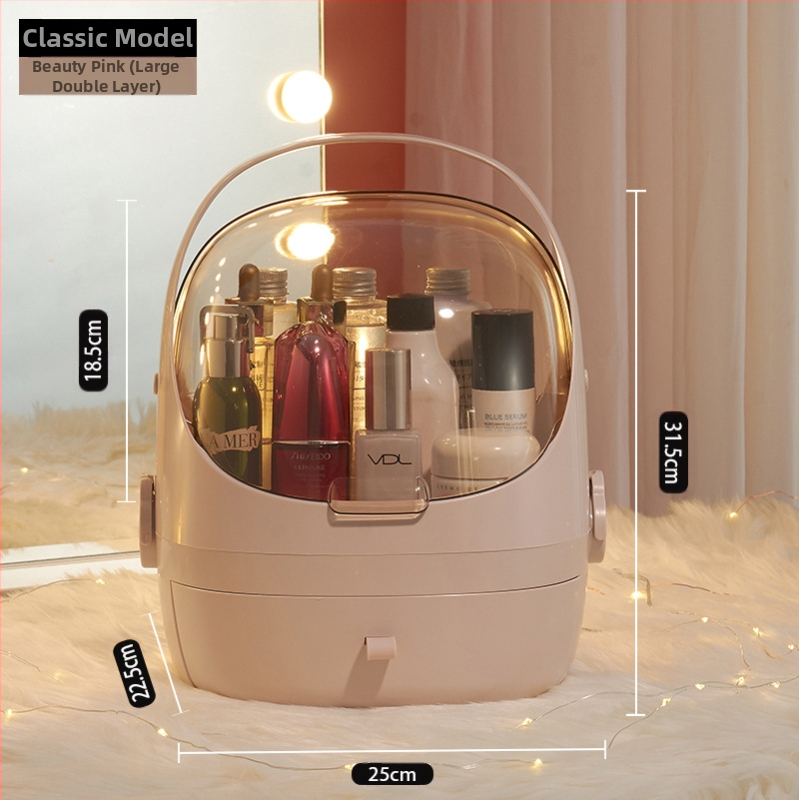 Επιτραπέζιο κουτί αποθήκευσης με καπάκι, PS+ABS πλαστικό, χωρητικότητα 35 L, μοντέλο 1zy580804586006, κατάλληλο για καλλυντικά και μικροαντικείμενα