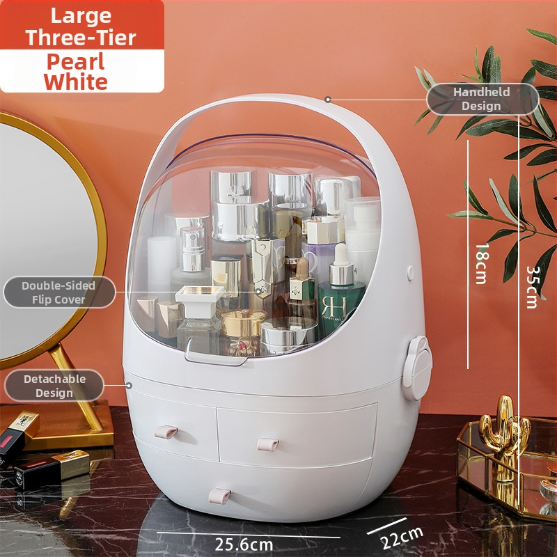 Επιτραπέζιο κουτί αποθήκευσης με καπάκι, PS+ABS πλαστικό, χωρητικότητα 35 L, μοντέλο 1zy580804586006, κατάλληλο για καλλυντικά και μικροαντικείμενα