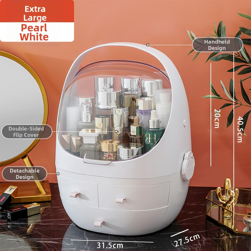 Επιτραπέζιο κουτί αποθήκευσης με καπάκι, PS+ABS πλαστικό, χωρητικότητα 35 L, μοντέλο 1zy580804586006, κατάλληλο για καλλυντικά και μικροαντικείμενα