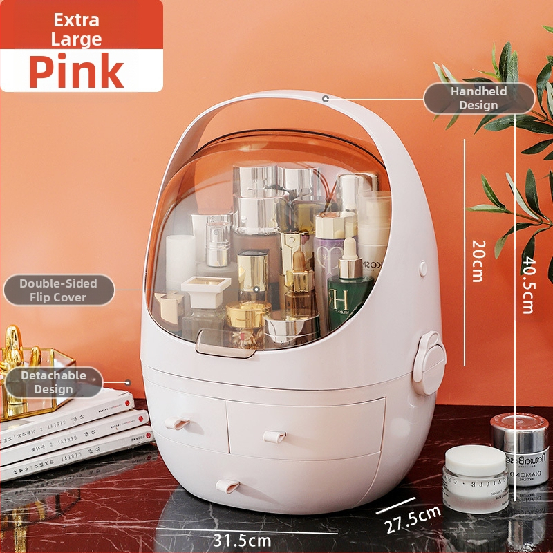 Επιτραπέζιο κουτί αποθήκευσης με καπάκι, PS+ABS πλαστικό, χωρητικότητα 35 L, μοντέλο 1zy580804586006, κατάλληλο για καλλυντικά και μικροαντικείμενα