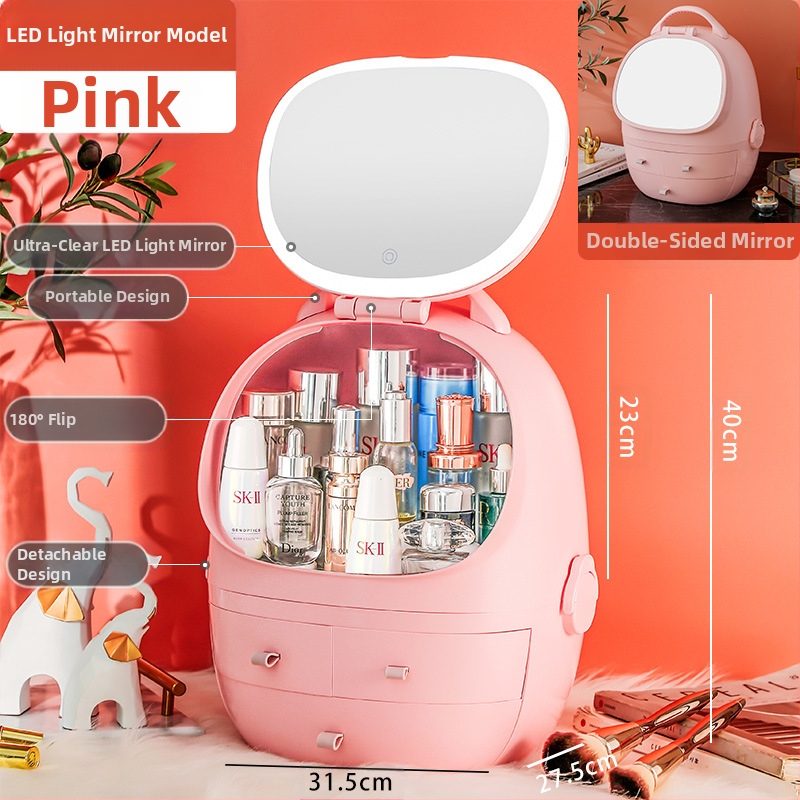 Επιτραπέζιο κουτί αποθήκευσης με καπάκι, PS+ABS πλαστικό, χωρητικότητα 35 L, μοντέλο 1zy580804586006, κατάλληλο για καλλυντικά και μικροαντικείμενα