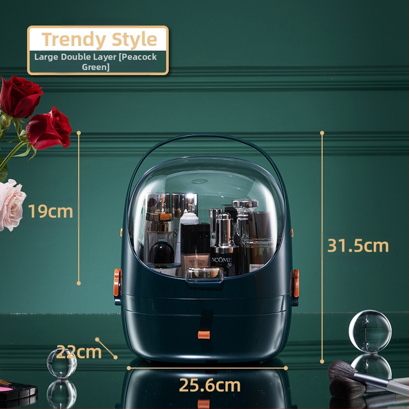 Επιτραπέζιο κουτί αποθήκευσης με καπάκι, PS+ABS πλαστικό, χωρητικότητα 35 L, μοντέλο 1zy580804586006, κατάλληλο για καλλυντικά και μικροαντικείμενα