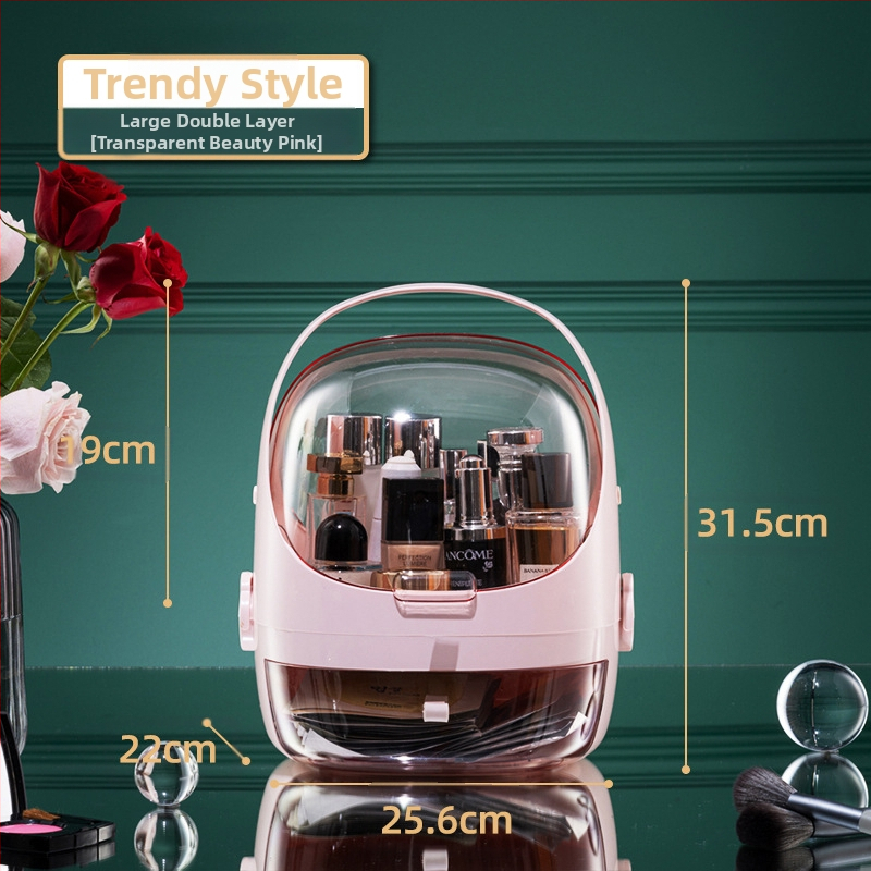 Επιτραπέζιο κουτί αποθήκευσης με καπάκι, PS+ABS πλαστικό, χωρητικότητα 35 L, μοντέλο 1zy580804586006, κατάλληλο για καλλυντικά και μικροαντικείμενα