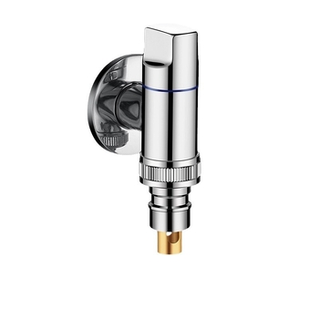 Slavina za perilicu rublja, bakar i nehrđajući čelik, zidna ugradnja, model MIZDZS-01, keramički disk ventil, 4‑točkovno spajanje DN15