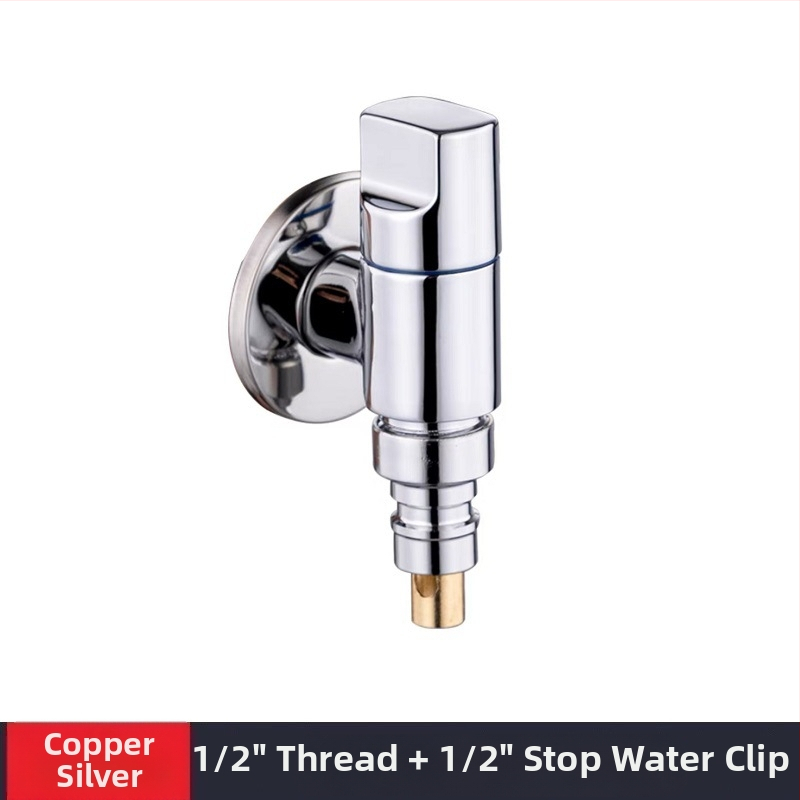 Slavina za perilicu rublja, bakar i nehrđajući čelik, zidna ugradnja, model MIZDZS-01, keramički disk ventil, 4‑točkovno spajanje DN15