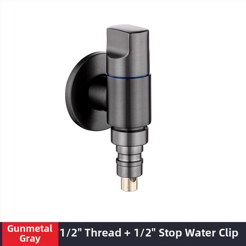 Slavina za perilicu rublja, bakar i nehrđajući čelik, zidna ugradnja, model MIZDZS-01, keramički disk ventil, 4‑točkovno spajanje DN15