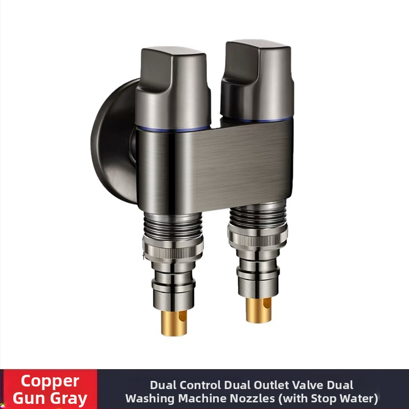 Slavina za perilicu rublja, bakar i nehrđajući čelik, zidna ugradnja, model MIZDZS-01, keramički disk ventil, 4‑točkovno spajanje DN15