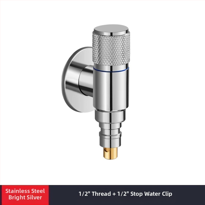 Slavina za perilicu rublja, bakar i nehrđajući čelik, zidna ugradnja, model MIZDZS-01, keramički disk ventil, 4‑točkovno spajanje DN15