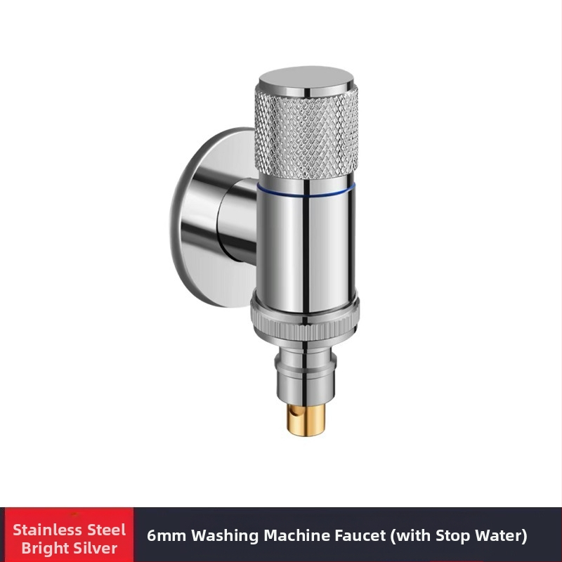 Slavina za perilicu rublja, bakar i nehrđajući čelik, zidna ugradnja, model MIZDZS-01, keramički disk ventil, 4‑točkovno spajanje DN15