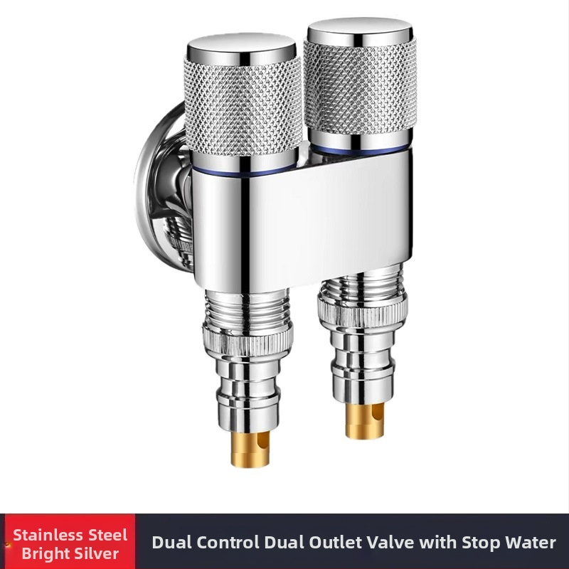 Slavina za perilicu rublja, bakar i nehrđajući čelik, zidna ugradnja, model MIZDZS-01, keramički disk ventil, 4‑točkovno spajanje DN15