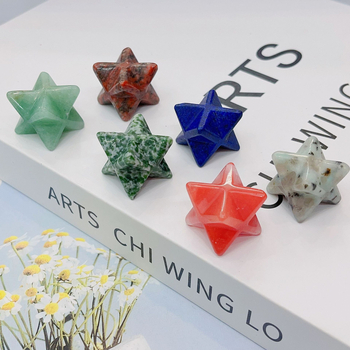 Κρυστάλλινο κολιέ-φυλαχτό Merkaba Αστέρι του Δαβίδ, λεία επιφάνεια, τοτέμ μοτίβο, στυλ φρέσκο και γλυκό, μάρκα Shenglong