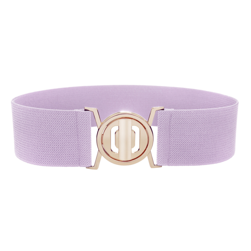 Sieviešu elastīgā josta ar sakausējuma sprādzi, neilons, platums virs 4 cm, aizdare ar pogu