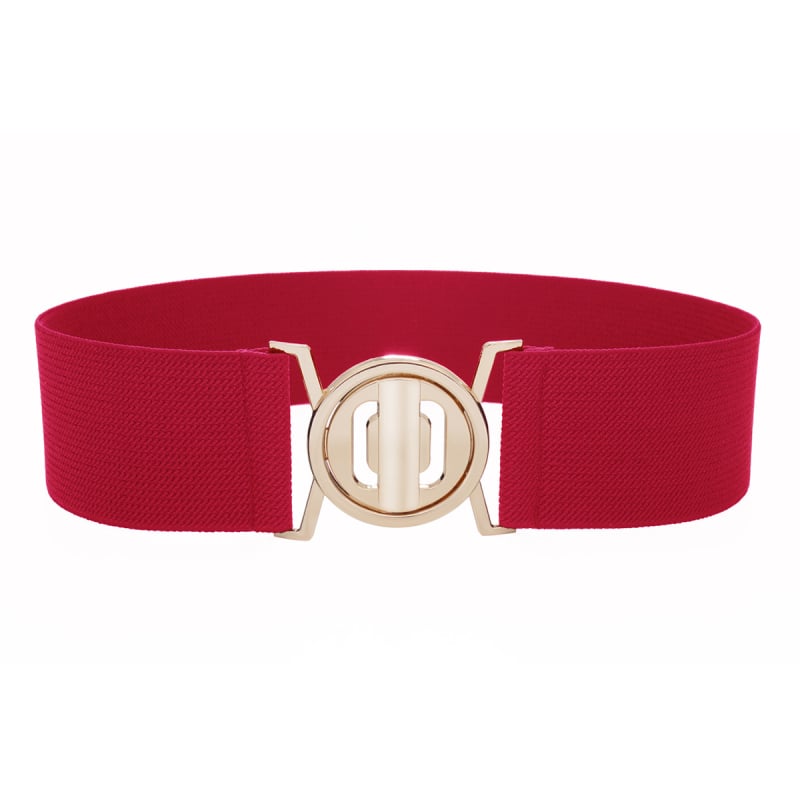 Γυναικεία ελαστική ζώνη με αγκράφα από κράμα, νάιλον, πλάτος 4 cm, κούμπωμα με κουμπί