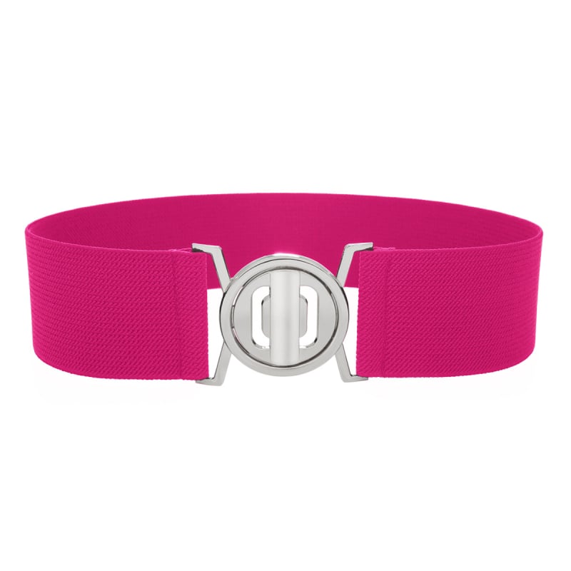 Γυναικεία ελαστική ζώνη με αγκράφα από κράμα, νάιλον, πλάτος 4 cm, κούμπωμα με κουμπί