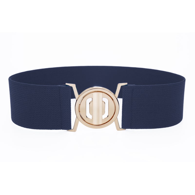 Γυναικεία ελαστική ζώνη με αγκράφα από κράμα, νάιλον, πλάτος 4 cm, κούμπωμα με κουμπί