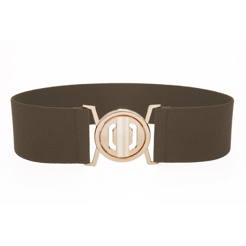 Γυναικεία ελαστική ζώνη με αγκράφα από κράμα, νάιλον, πλάτος 4 cm, κούμπωμα με κουμπί