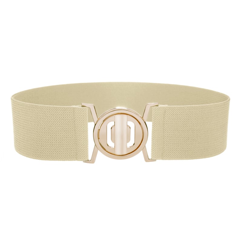 Γυναικεία ελαστική ζώνη με αγκράφα από κράμα, νάιλον, πλάτος 4 cm, κούμπωμα με κουμπί