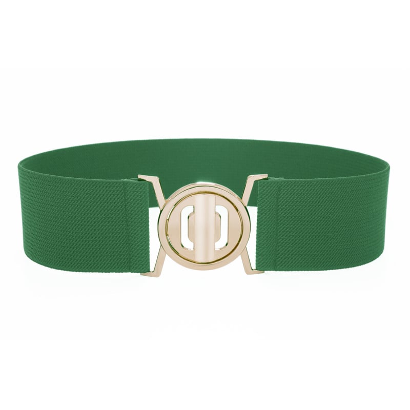 Γυναικεία ελαστική ζώνη με αγκράφα από κράμα, νάιλον, πλάτος 4 cm, κούμπωμα με κουμπί