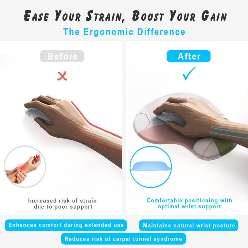 Radna podloga za miš s podrškom za zglob – prirodna guma, prijenos topline, anime uzorak, logo moguć, OEM/po mjeri