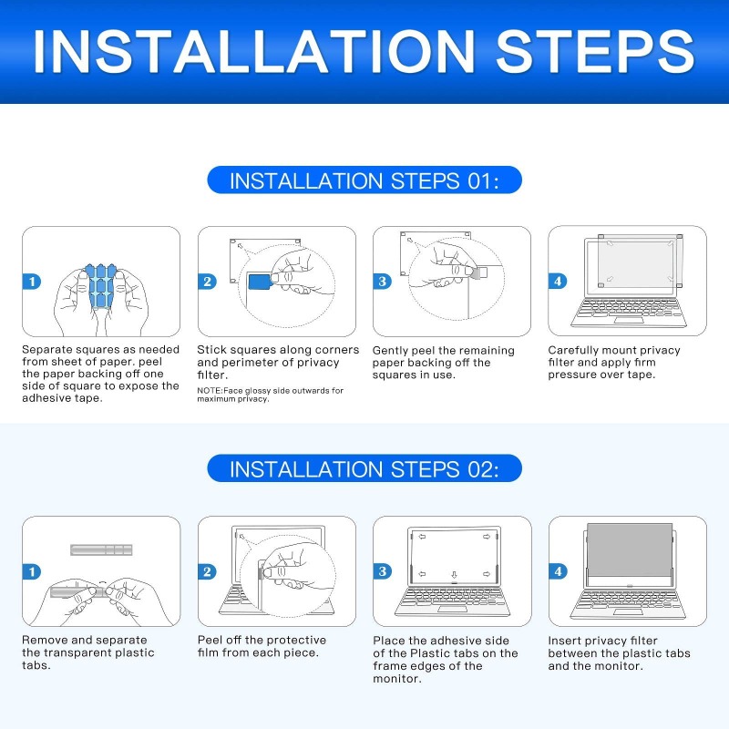 Yicheng Cross-Border Snap-On Privacy Film για φορητό υπολογιστή και οθόνη – Προστασία ιδιωτικού απορρήτου οθόνης, Anti-Blue Light, Anti-Glare, PET, Μηχανική Επεξεργασία, Καθορισμός κατά Εικόνα