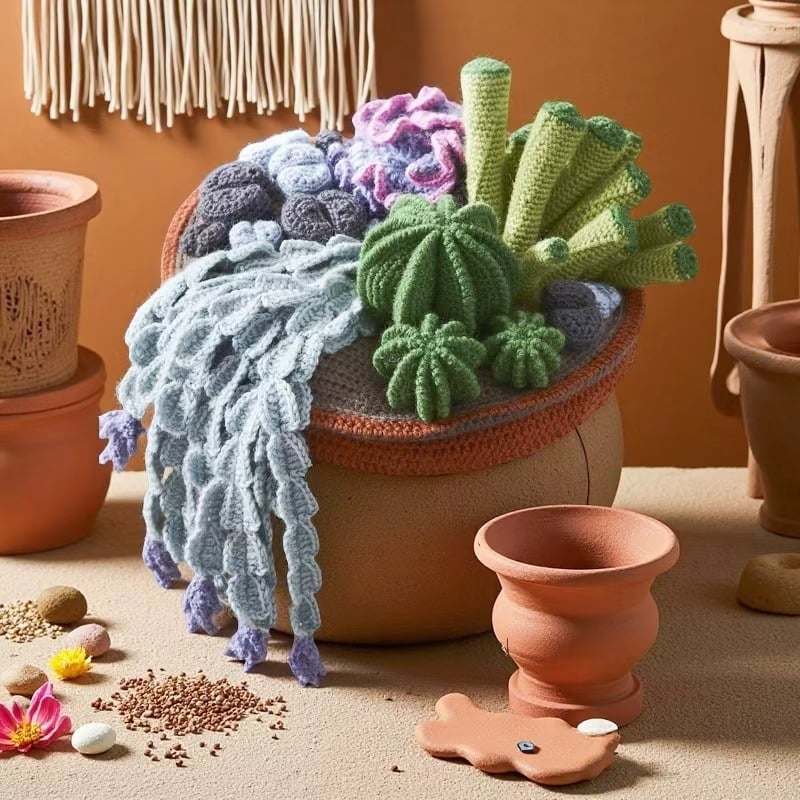 Σετ DIY για βελονάκι και ύφανση – νήμα γάλακτος από βαμβάκι, ημι-γουερστάιντ στριφτό νήμα, πλεγμένο νήμα για ύφανση