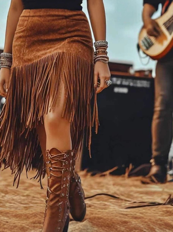 Φαρδιά φούστα μίνι; ύφασμα suede velvet; πολυεστέρας; φθινόπωρο 2025; street trendy στυλ