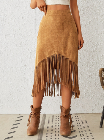 Medi taisna svārki no mākslīgā velūra, poliesteris, vienkrāsains raksts