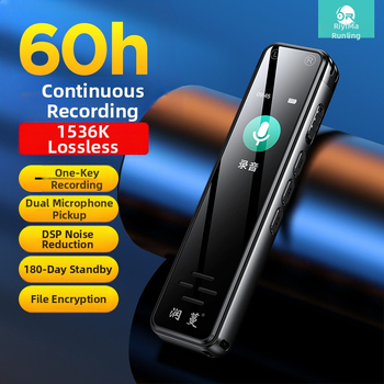 Runvine R11 συσκευή εγγραφής ήχου σε στυλό με διπλά μικρόφωνα, WAV 512Kbps, 60 ώρες εγγραφής, αλουμινένιο περίβλημα, USB 2.0