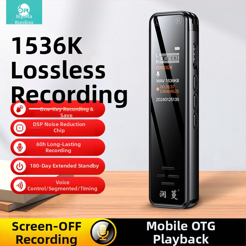 Runvine R11 звукозаписваща писалка с двойен микрофон, WAV 512Kbps, 60 часа запис, USB 2.0, алуминиев корпус