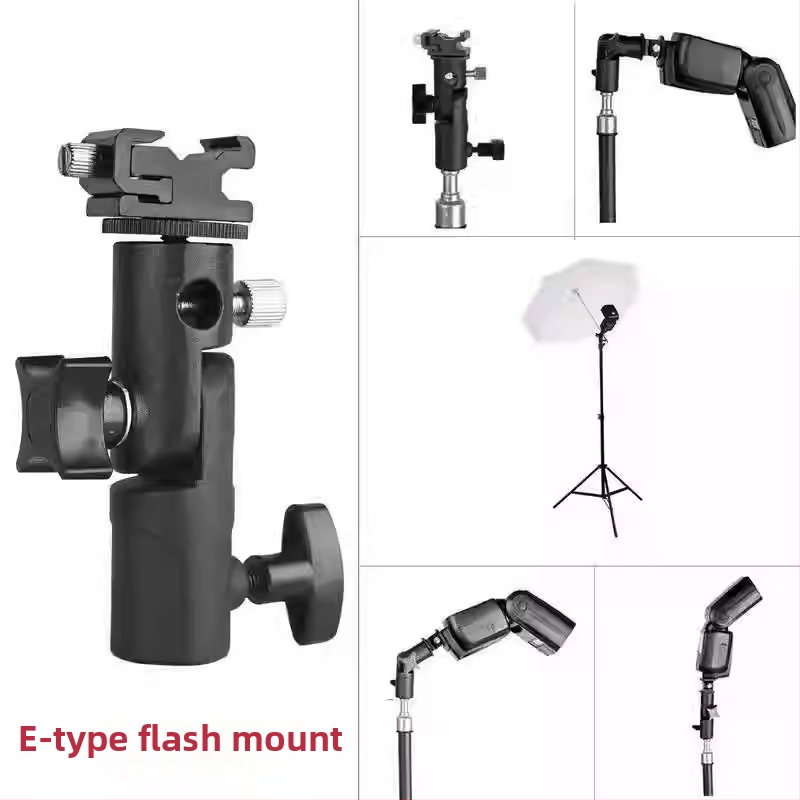 E‑тип държач за лампа, метална скоба за светкавица, стойка за осветление за фотографско оборудване