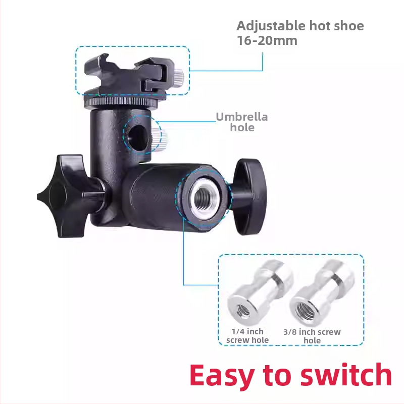 E‑тип държач за лампа, метална скоба за светкавица, стойка за осветление за фотографско оборудване