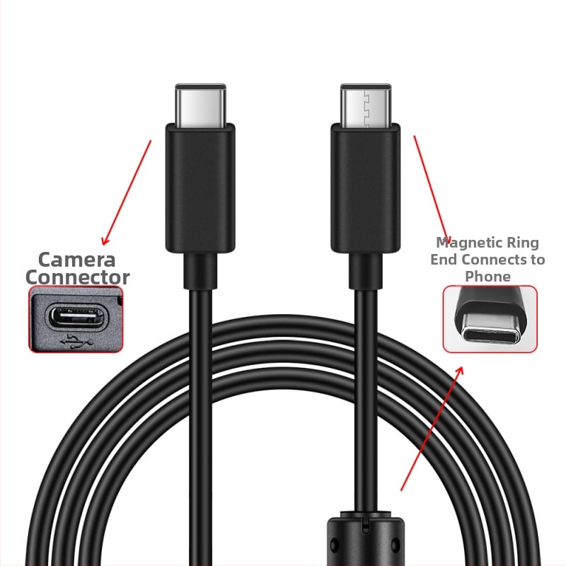 Καλώδιο OTG Type-C προς Type-C για Sony A7R3/A7M3/A7S3/A7R4/A9 και Nikon D780/Z6; αγωγός χαλκού; καλώδιο προσαρμογέα