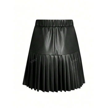 Πλισέ φούστα μήκους αστραγάλου, χαλαρή γραμμή, vintage στυλ, βαμβάκι-CVC ύφασμα