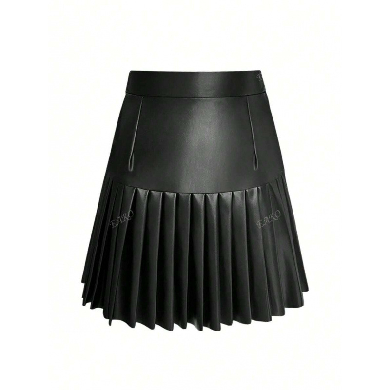 Plīsēta pie potītes garuma svārki, vaļīgs siluets, vintage stils, kokvilnas-CVC maisījums audums