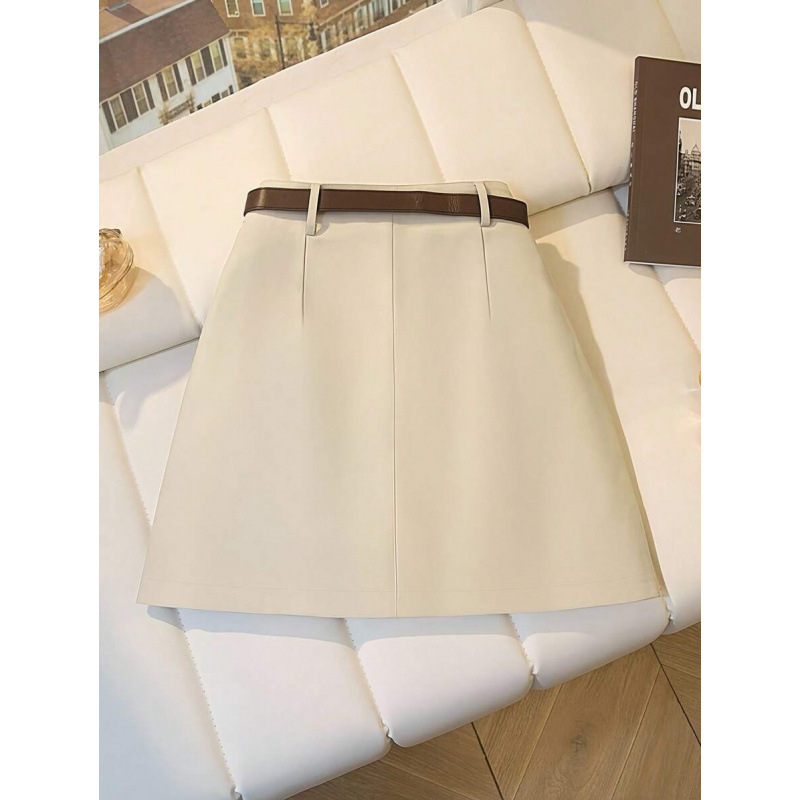 A līnijas mini svārki, dabiski krāsota kokvilna CVC audums, ikdienas retro stils, brīvs griezums, neliela elastība, pavasaris 2022