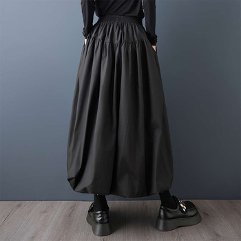 Φούστα μπαλόνι με φερμουάρ και patchwork, ψηλόμεση για σμίλευση, 3D διακόσμηση, μίξη βαμβακιού-πολυεστέρα, φθινόπωρο 2025