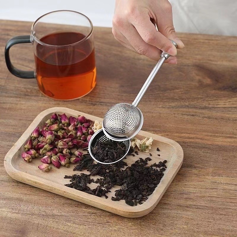 Filter za čaj od nehrđajućeg čelika - Misty frost - Teleskopska kugla za čaj s velikim i malim otvorima - Jednostavan stil