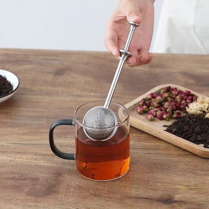 Filter za čaj od nehrđajućeg čelika - Misty frost - Teleskopska kugla za čaj s velikim i malim otvorima - Jednostavan stil